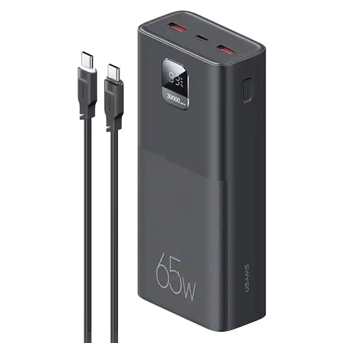 USAMS-AT 65W Yattu Series Fast Charging Kit 30000mAh Power Bank with PD 100W Type-C to Type-C Cable